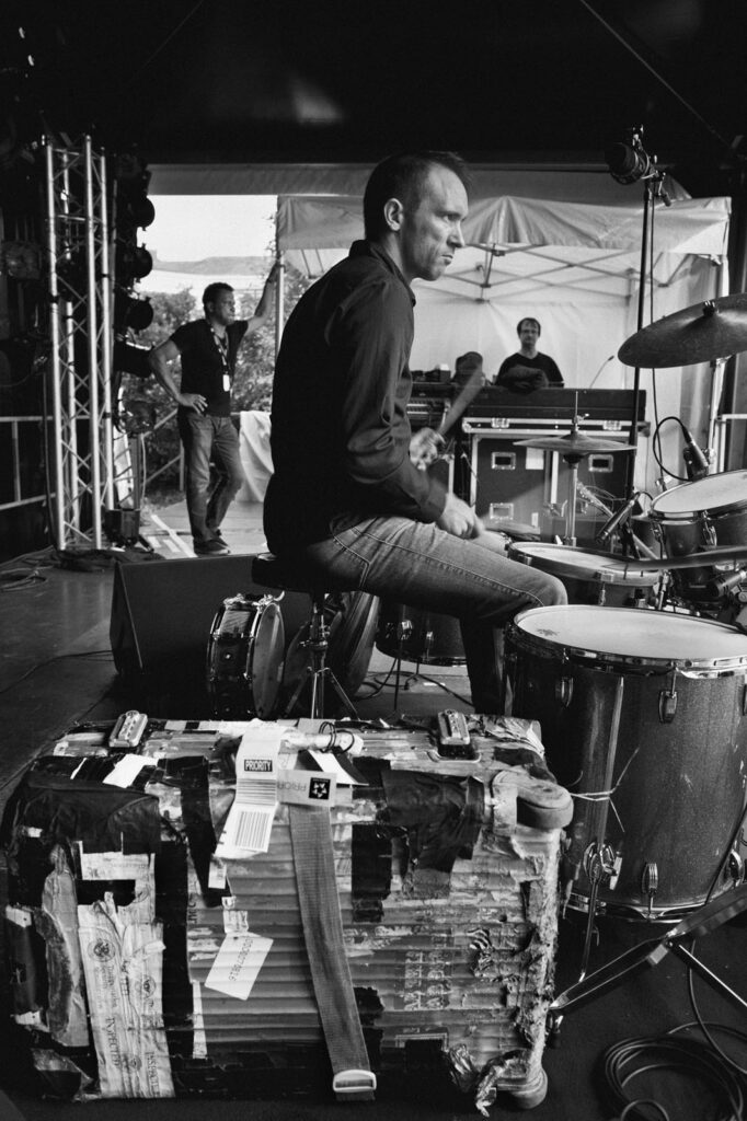 Paal Nilssen-Love with Lean Left RDV Erdre 2014.. Lean Left, Paal Nilssen-Love, RDV de l'Erdre, Rendez-vous de l'Erdre, Jazz.